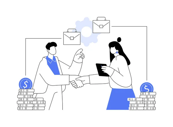 Abstract vector of merging companies