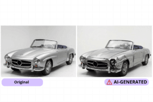 Original Care Image v/s AI-generated Car Image