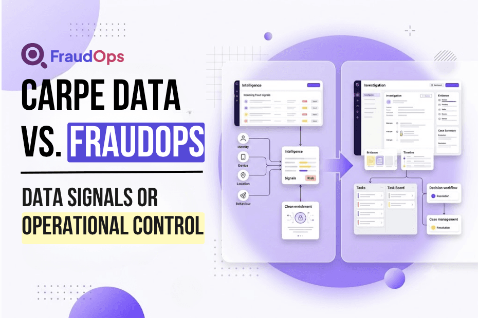 Graphic showing comparision of Carpe Data vs FraudOps
