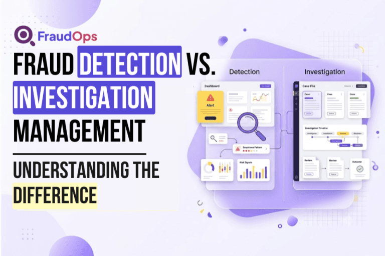 Graphic showing Fraud Detection vs Investigation Management