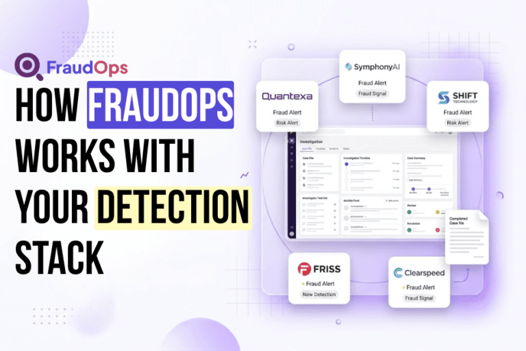Graphic showing FraudOps and fraud detection integration