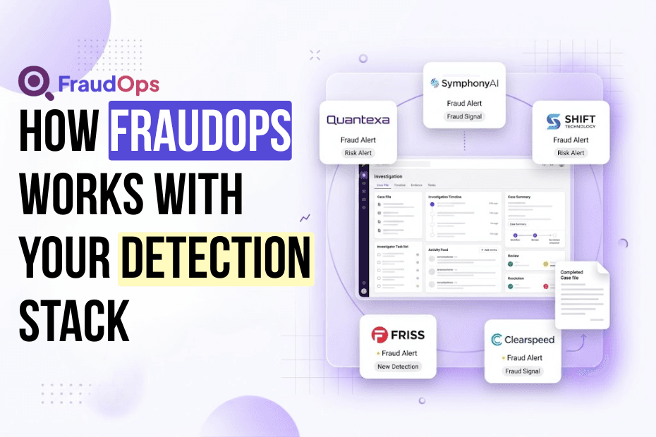 Graphic showing FraudOps and fraud detection integration