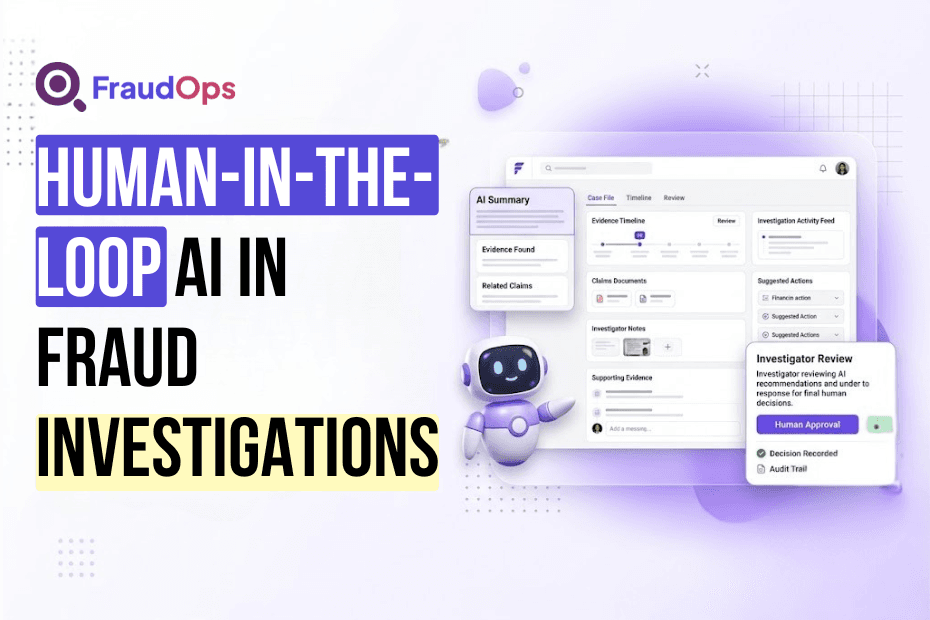 Graphic showing Human-in-the-Loop Ai in Fraud Investigations