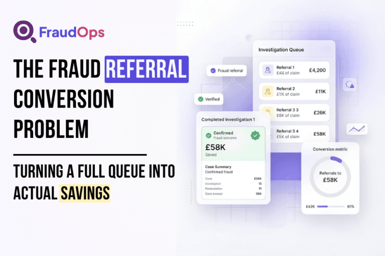 Graphic showing FraudOps solving fraud referral conversion problem