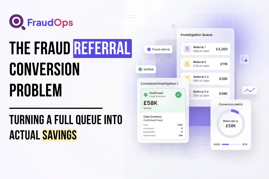 Graphic showing FraudOps solving fraud referral conversion problem