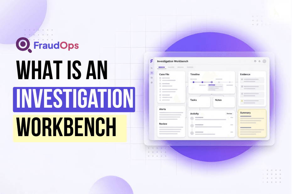 Graphic showing an investigations workbench with unified dashboard.
