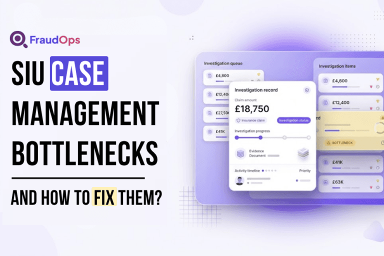 Feature image showing SIU case management bottlenecks and how FraudOps fixes them.