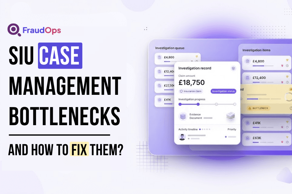 Feature image showing SIU case management bottlenecks and how FraudOps fixes them.